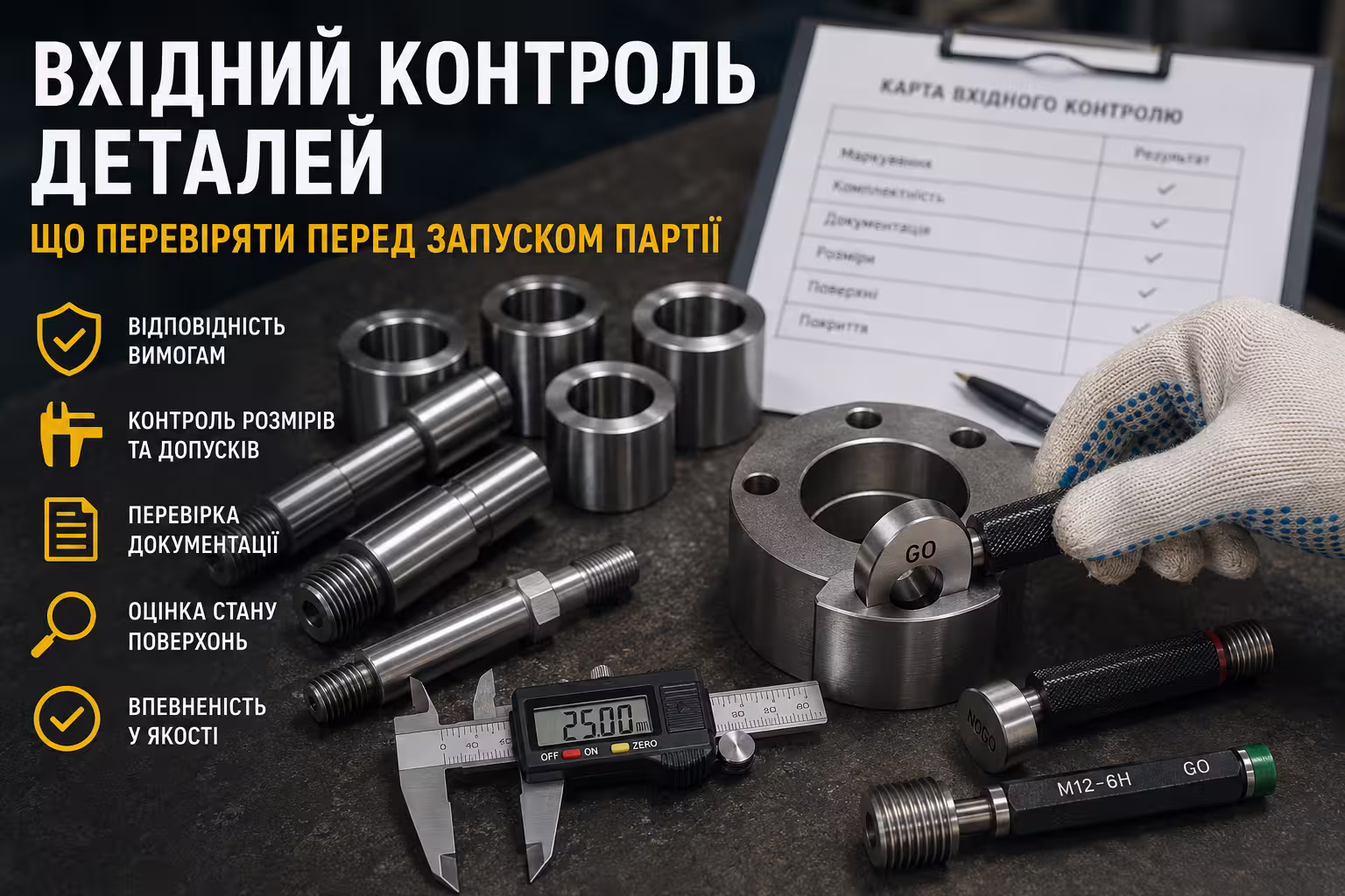 Вхідний контроль деталей: що перевіряти перед запуском
